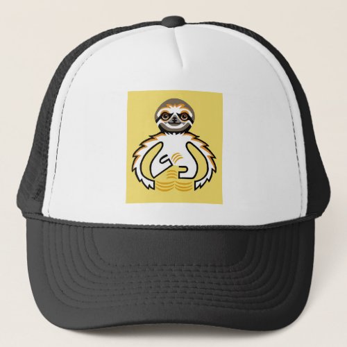 Chill out SLOTH  _ Animal activist _Yellow Trucker Hat