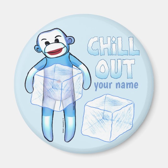Chill Out Sock Monkey  magnet   (Front)