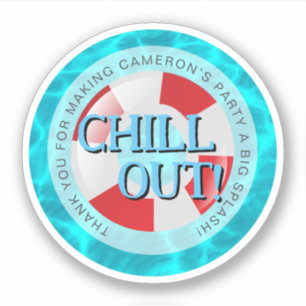 Chill out! Swimming pool party Water ripple Custom Sticker