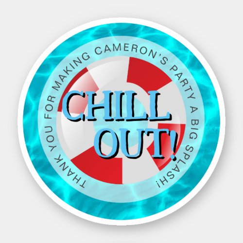 Chill out Swimming pool party Water ripple Custom Sticker
