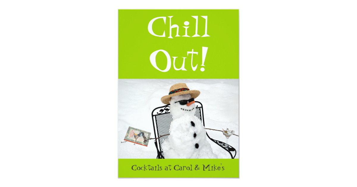 Chill Out Winter Cocktail Party Invitation Zazzle Com