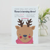 Chill Out | Winter Reindeer Birthday Party Invitation (Standing Front)