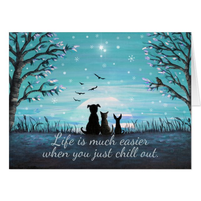 Chill Out Winter Sunset Card (Front Horizontal)