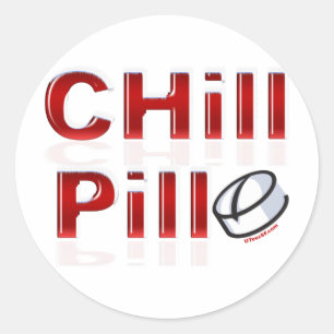 Chill Pill Funny PMS Classic Round Sticker