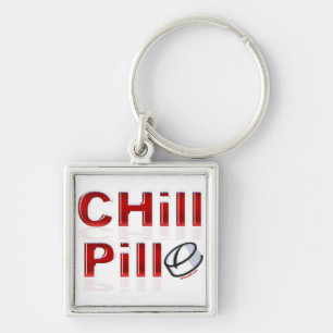 Chill Pill Funny PMS Keychain