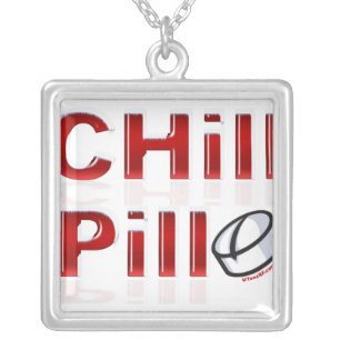 Chill Pill Funny PMS Silver Plated Necklace