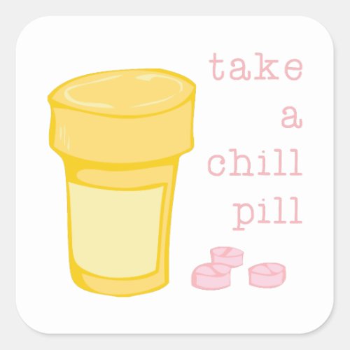 Chill Pill Square Sticker