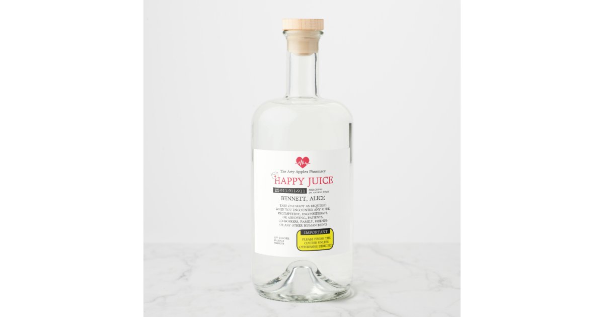chill pills nurse graduation GIN LABEL gift | Zazzle