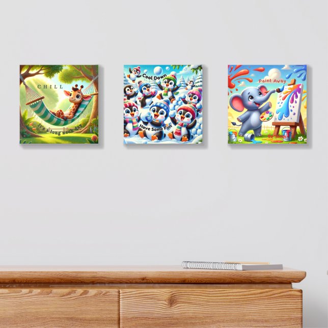 Chill & Play: A Fun & Relaxing Trio Acrylic Photo Tile (Dresser)