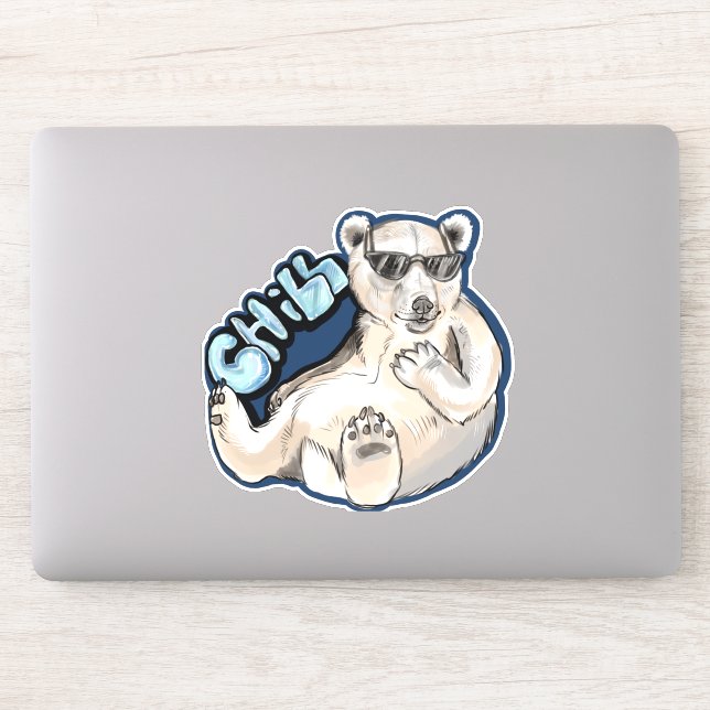 Chill Polar Bear Sticker (Computer)