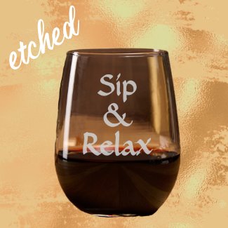 Chill Sip and Relax Fun typography