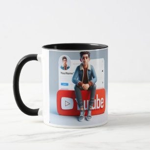 Chill & Sip: YouTube Edition Mug Social Media Logo