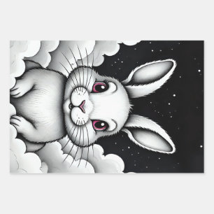 Chill Sky vibes Heavenly Bunny Wrapping Paper Sheets