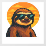 Chill Sloth with Sunglasses - Retro Sunset Vibes C Wall Decal