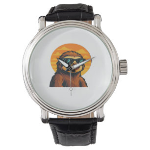 Chill Sloth with Sunglasses - Retro Sunset Vibes C Watch