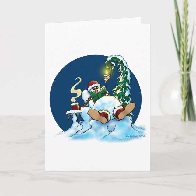 Chill snowman holiday card (Front)