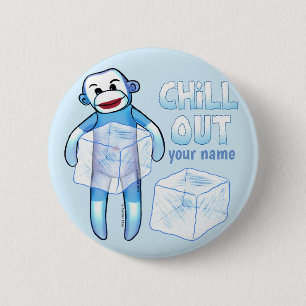 Chill Sock Monkey Button