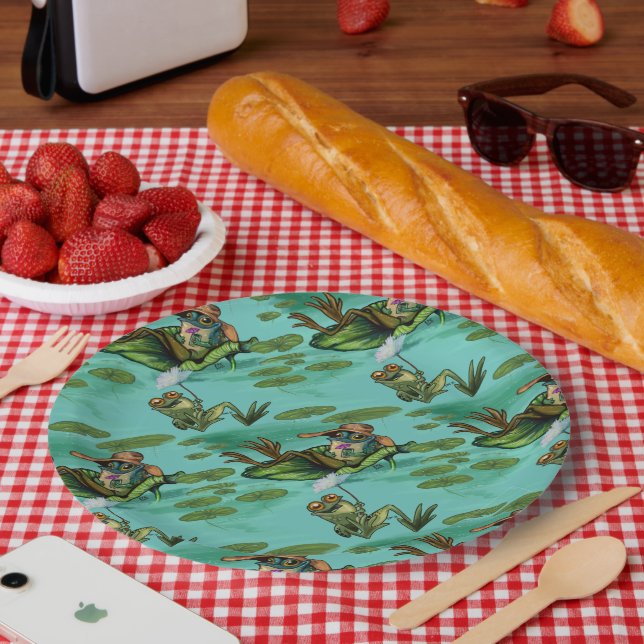 Chill Summer Frogs Paper Plates (Picnic)