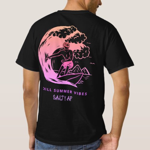 Chill Summer Vibes Pink Gradient by Salty AF T_Shirt