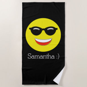Chill Sunglasses Emoji Beach Towel