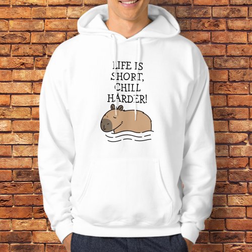 Chill Swimming Capybara Funny Quote Personalized Hoodie