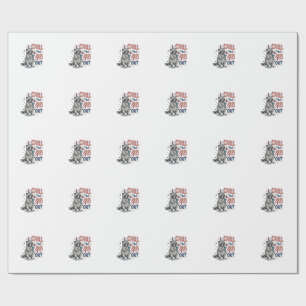 Chill The 4th Out Raccoon Patriotic Shirt Design ( Wrapping Paper