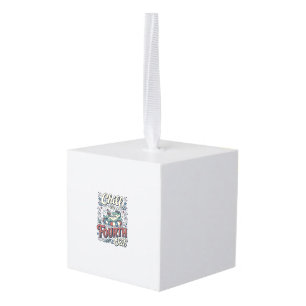 Chill The Fourth Out Alligator Patriotic Shirt Des Cube Ornament