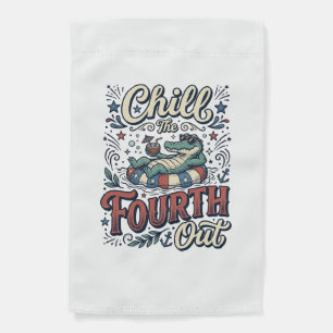 Chill The Fourth Out Alligator Patriotic Shirt Des Garden Flag