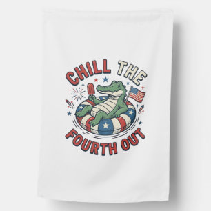 Chill The Fourth Out Alligator Patriotic Shirt Des House Flag
