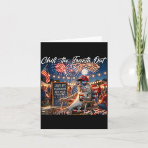 Chill The Fourth Out Funny Fish Ice Coffee 4th Of Card
