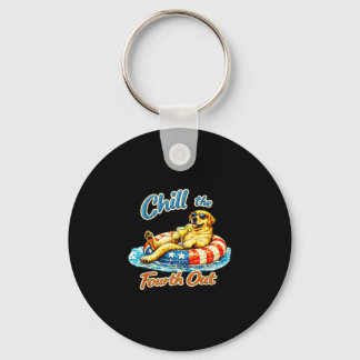 Chill the fourth out funny labrador dog lover  keychain