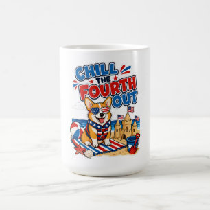 Chill the Fourth Out Patriotic Corgi Coffee Mug