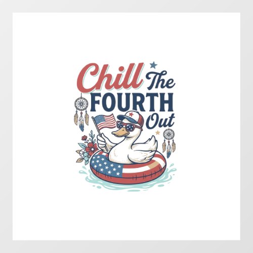 Chill The Fourth Out Patriotic Duck Vector Shirt_1 Floor Decals