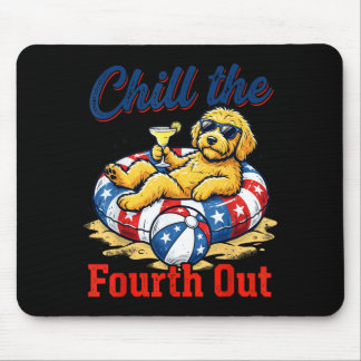 Chill The Fourth Out Patriotic Goldendoodle Usa Mouse Pad