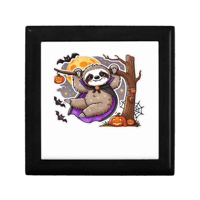 Chill Thrills Halloween Sloth Oversized T-Shirt Gift Box (Front)