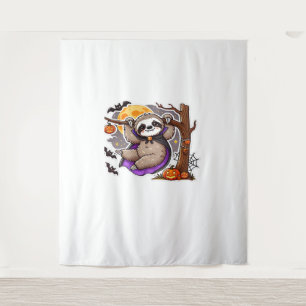 Chill Thrills Halloween Sloth Oversized T-Shirt Tapestry