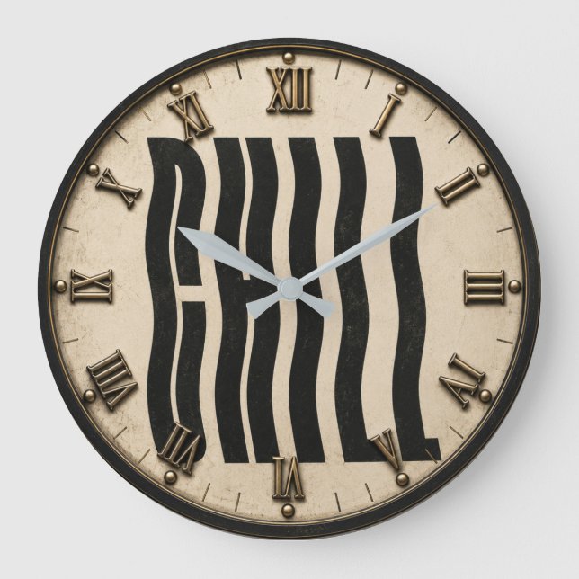 Chill Typography Modern Minimalist Large Clock (Front)
