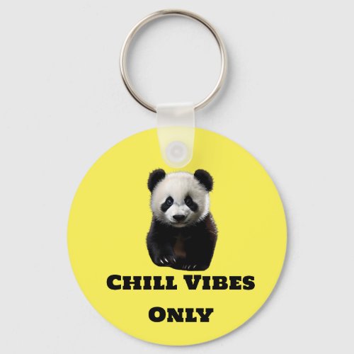 Chill Vibes Only baby Panda Keychain