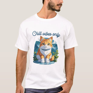 Chill Vibes Only Cute Relaxed Dog Art T-Shirt