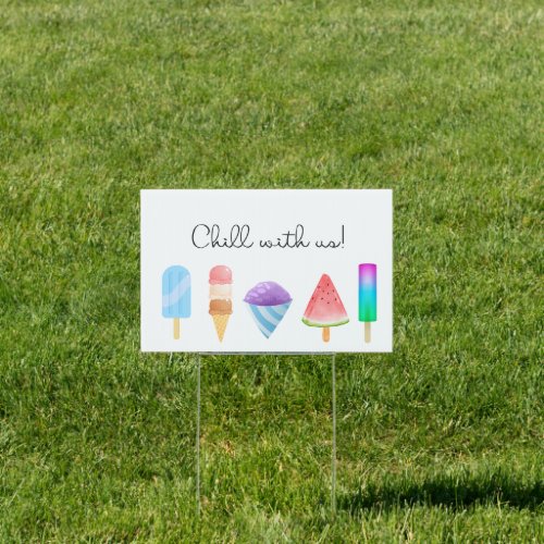 Chill with us welcome sign for your summer party