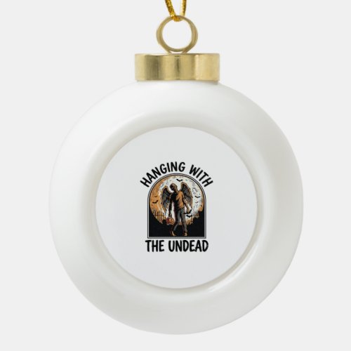Chill Zombie Shirt Vintage Halloween Graphic_1 Ceramic Ball Christmas Ornament