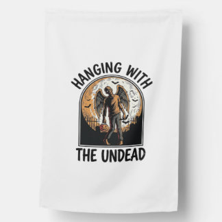 Chill Zombie Shirt Vintage Halloween Graphic_1 House Flag