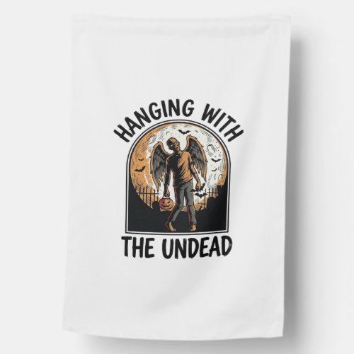 Chill Zombie Shirt Vintage Halloween Graphic_1 House Flag
