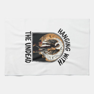 Chill Zombie Shirt Vintage Halloween Graphic_1 Kitchen Towel