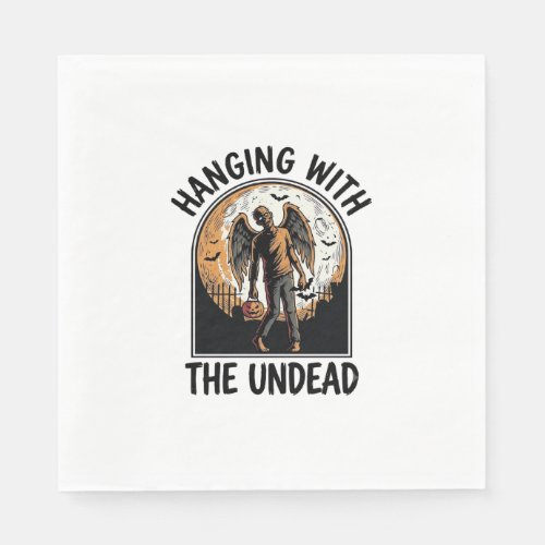 Chill Zombie Shirt Vintage Halloween Graphic_1 Napkins