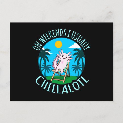 Chillalotl Kawaii Animal Axolotl Lover Pet Owner G Invitation Postcard