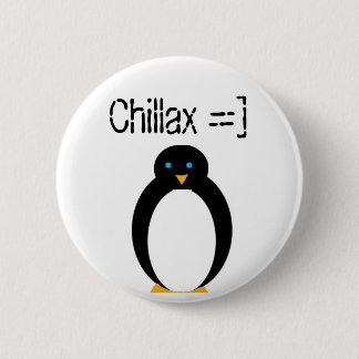 chillax penguin pinback button