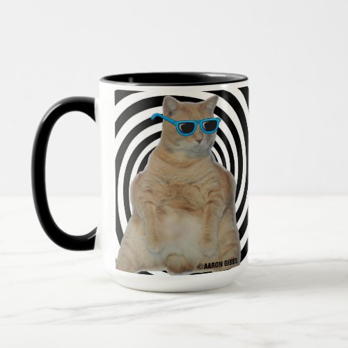 CHILLAXIN Fat Manx Cat with Sunglasses Coffee Mug