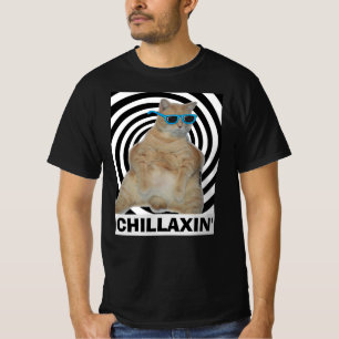 CHILLAXIN' Fat Manx Cat with Sunglasses T Shirt