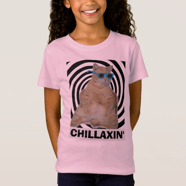CHILLAXIN' Fat Manx Cat with Sunglasses T Shirt (Front)